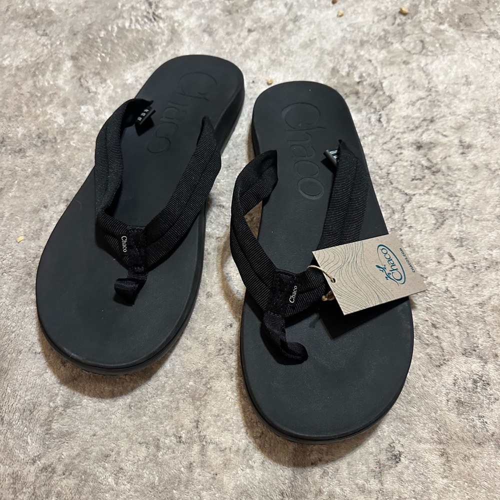 NEW CHACO Chillos Flip Flops Thong Sandal BLACK Men's 15